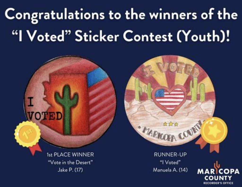 Maricopa County Recorder Announces Voting Sticker Contest Winners | All ...